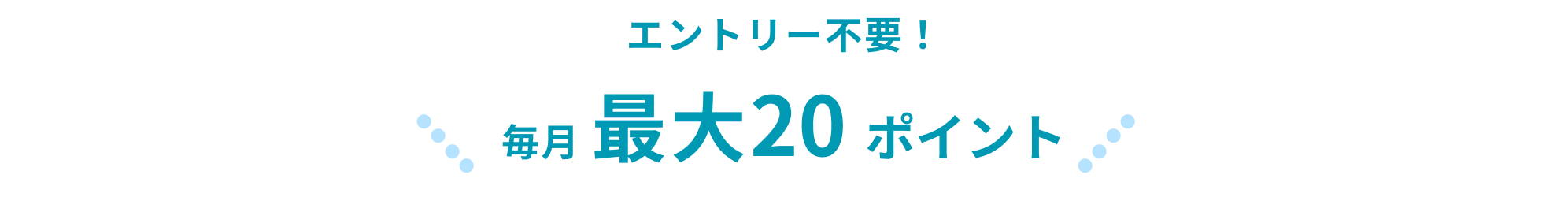 エントリー不要！ 毎月最大20ポイント