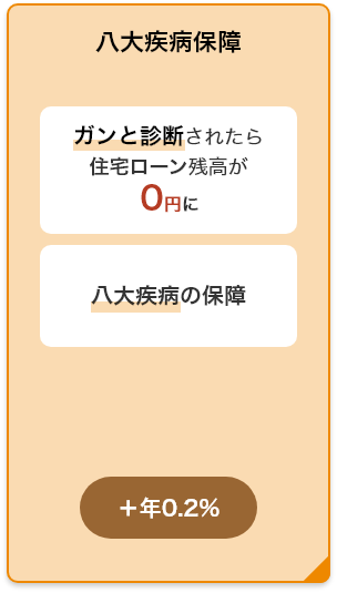 八大疾病保障 ガンと診断されたら住宅ローン残高が0円に 八大疾病の保障 ＋年0.2%