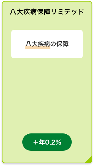 八大疾病保障リミテッド 八大疾病の保障 +年0.2%