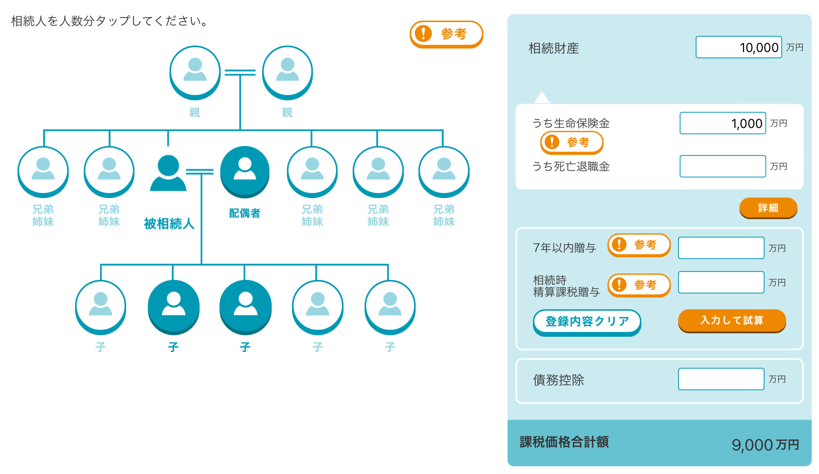 相続対策シミュレーションのイメージ