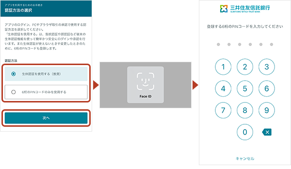 認証方法選択画面
