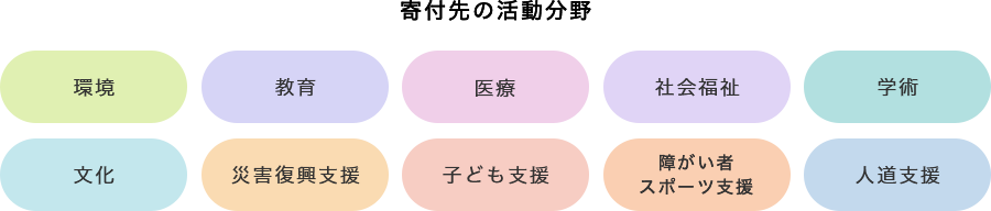 寄付先の活動分野