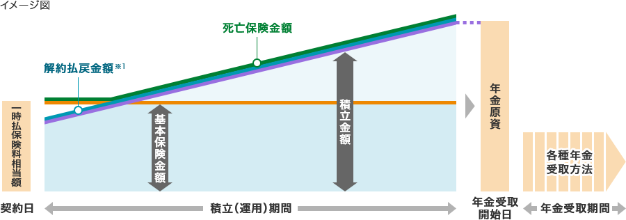 定額個人年金保険（一時払い）のしくみ