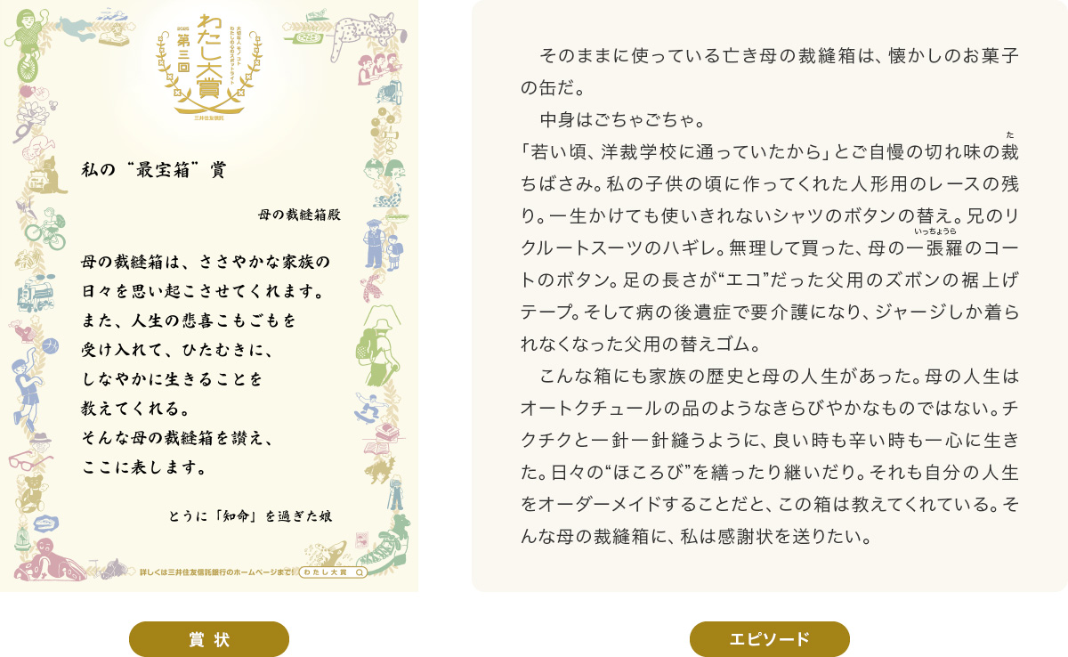 賞状・エピソード