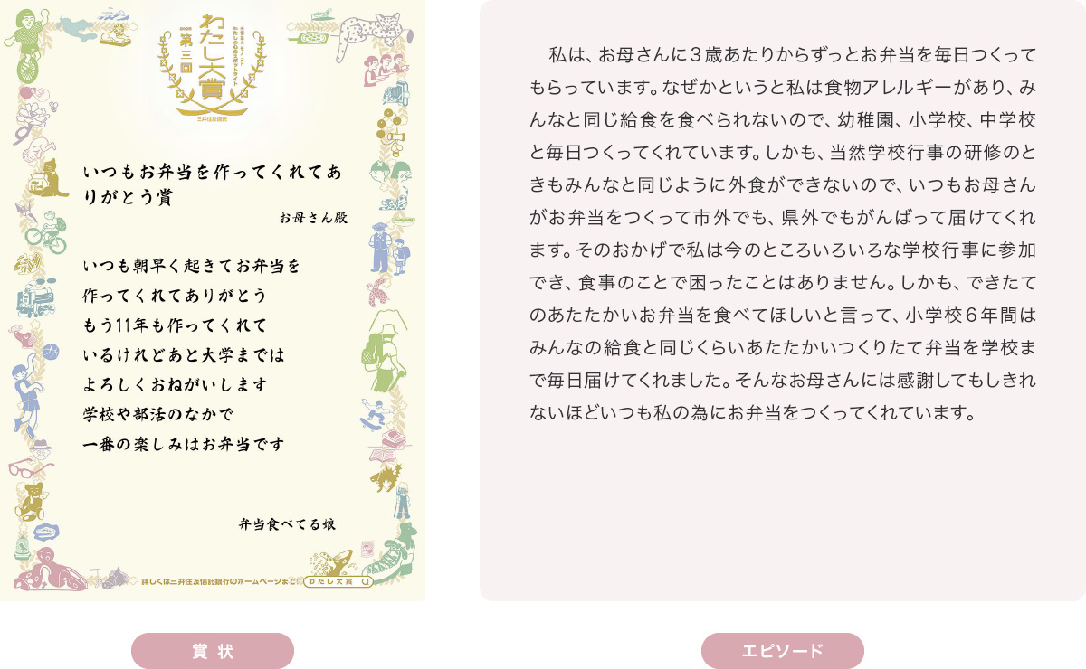 賞状・エピソード