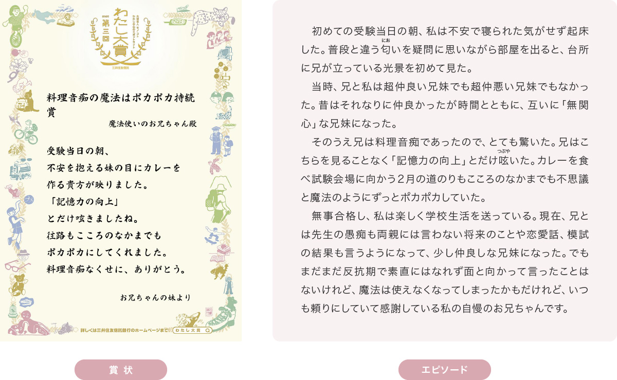 賞状・エピソード